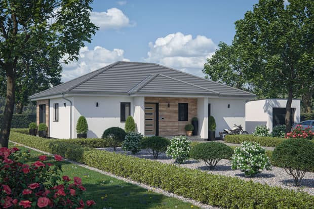 Einfamilienhaus von RENSCH-HAUS. Nantes. Eingangsansicht.