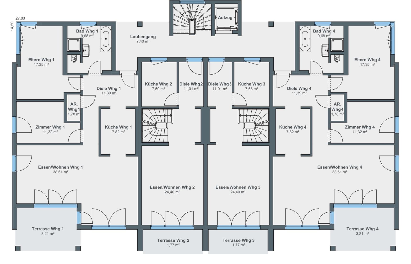 WeberHaus Grundriss Erdgeschoss Mehrfamilienhaus