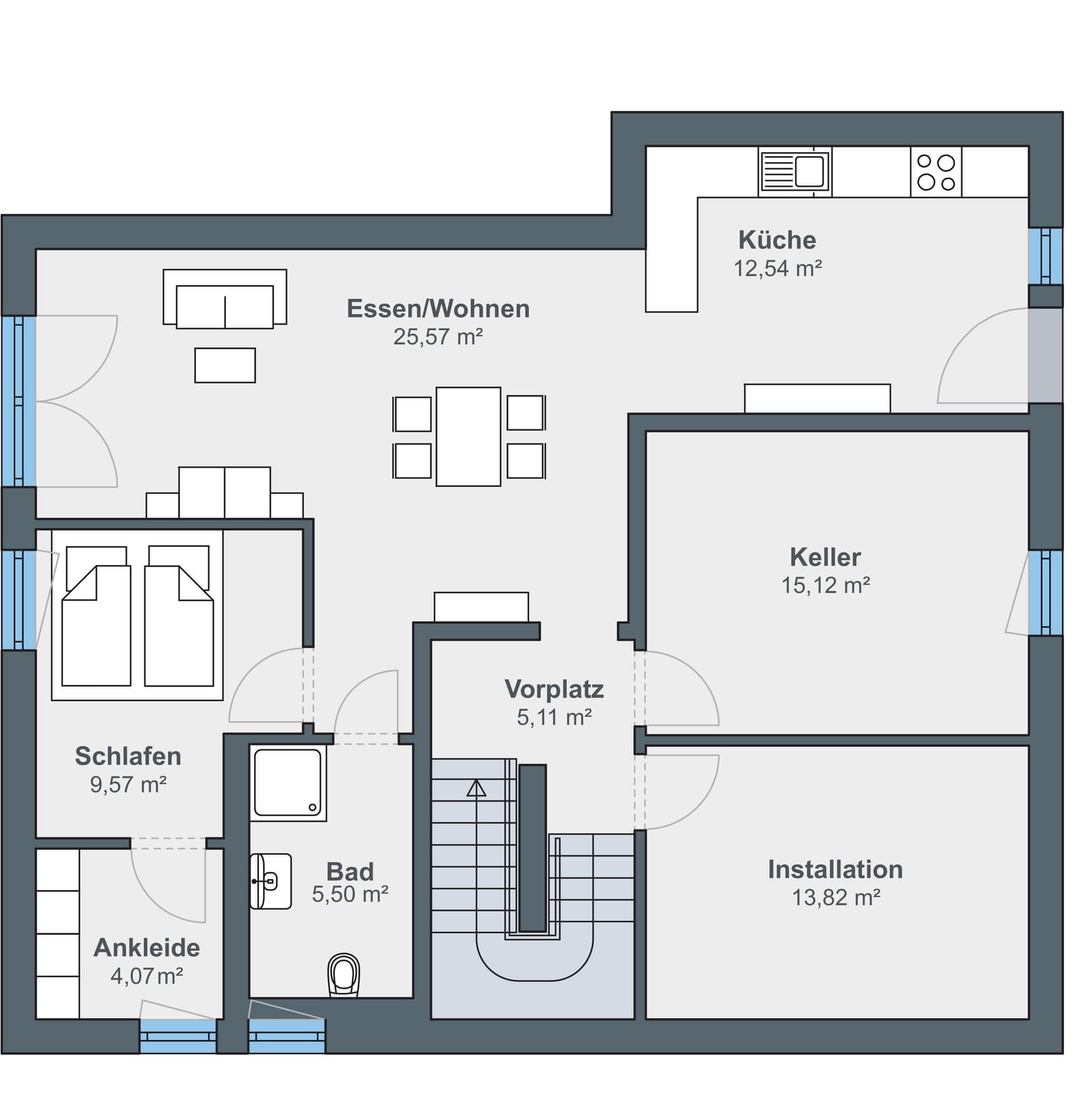 WeberHaus_Grundriss_Keller_Einliegerwohnung