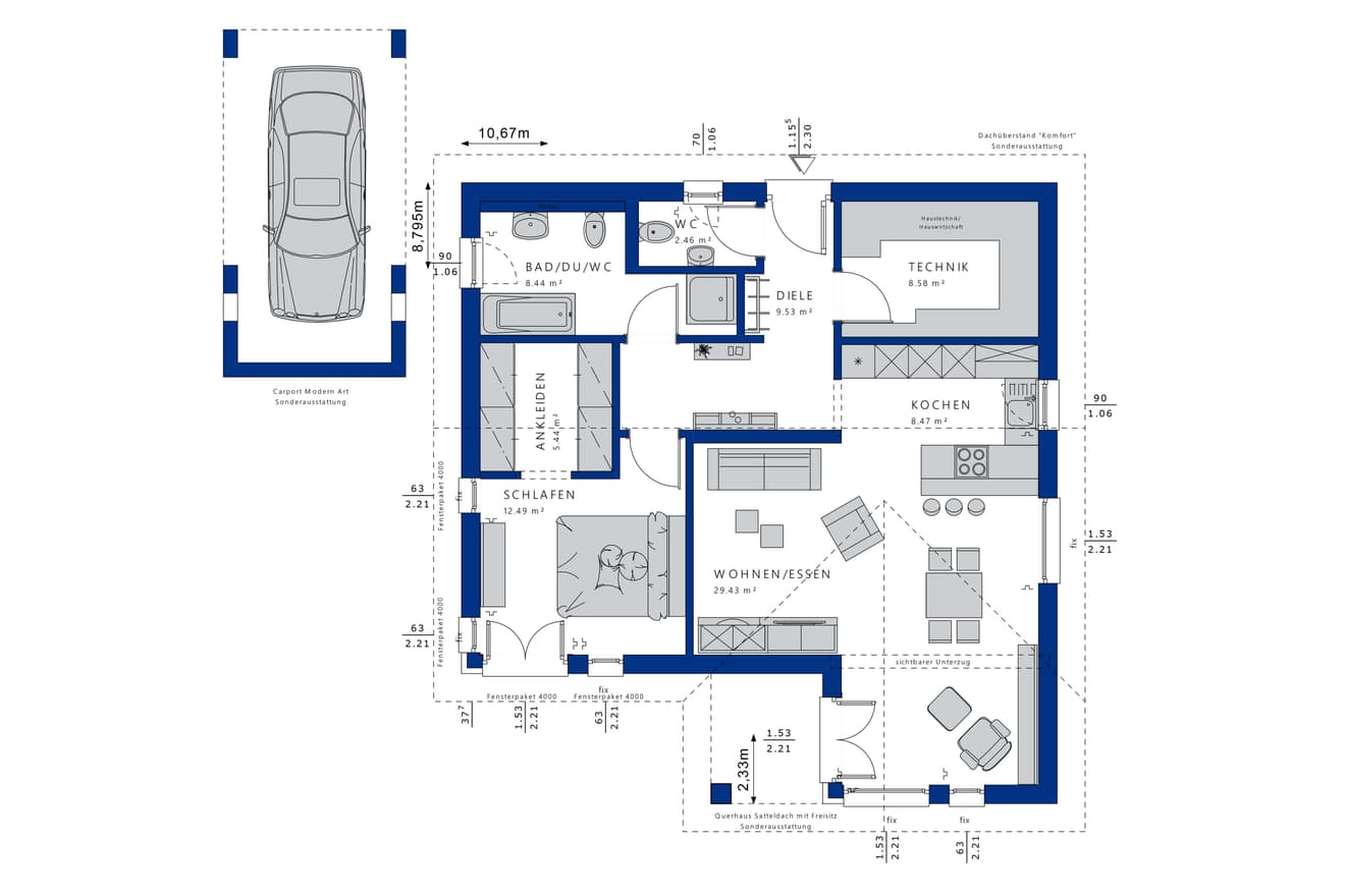 Fertighaus Bungalow 80 qm