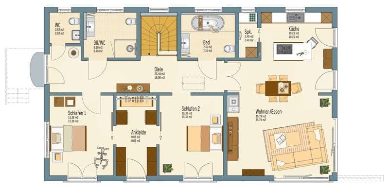 Grundriss Erdgeschoss - Frei geplant