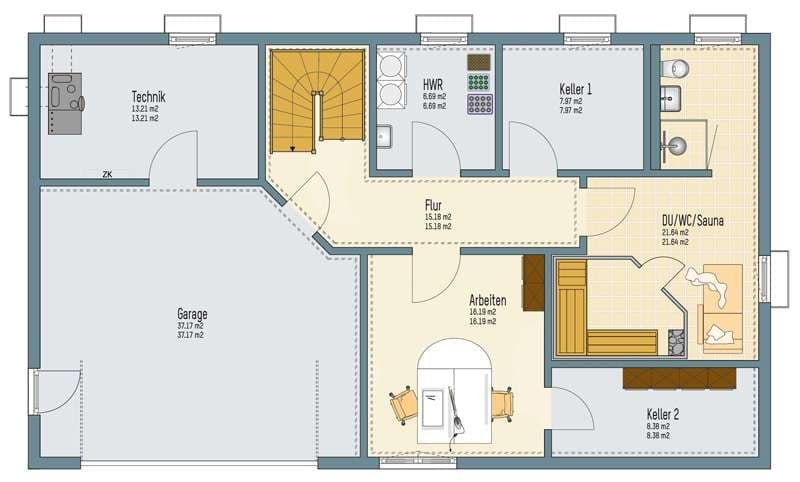 Grundriss Keller - Frei geplant