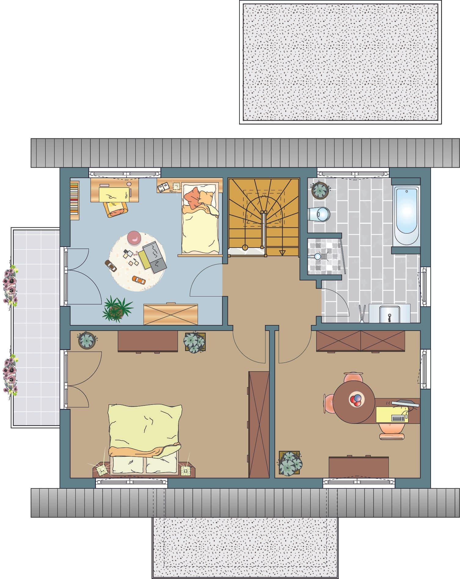 Grundriss Dachgeschoss - Musterhaus Erfurt MEDLEY 3.0