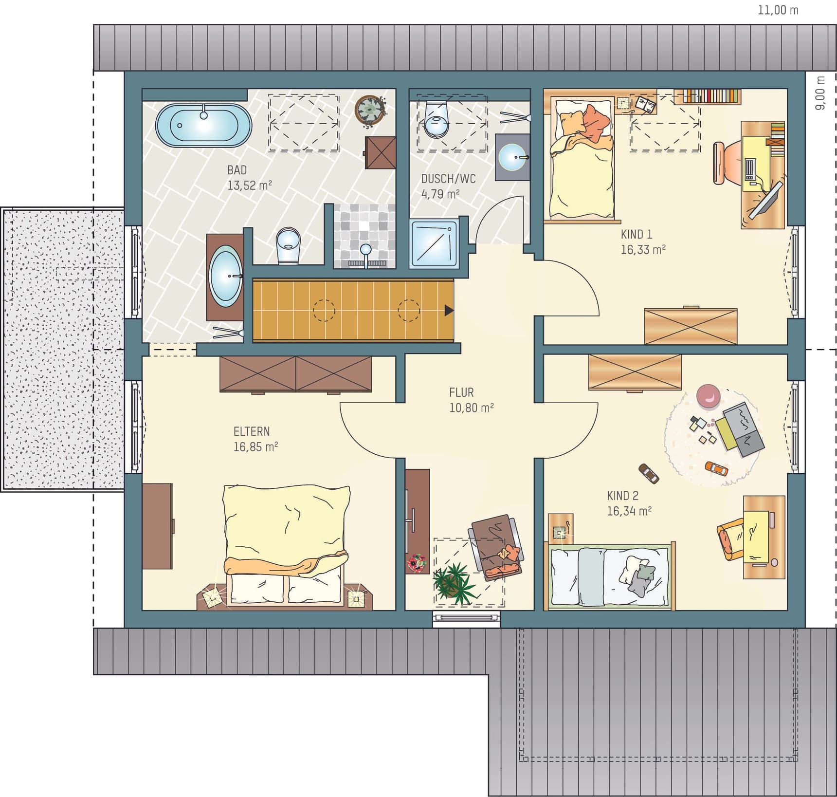 Grundriss Dachgeschoss - Musterhaus Wuppertal NEO
