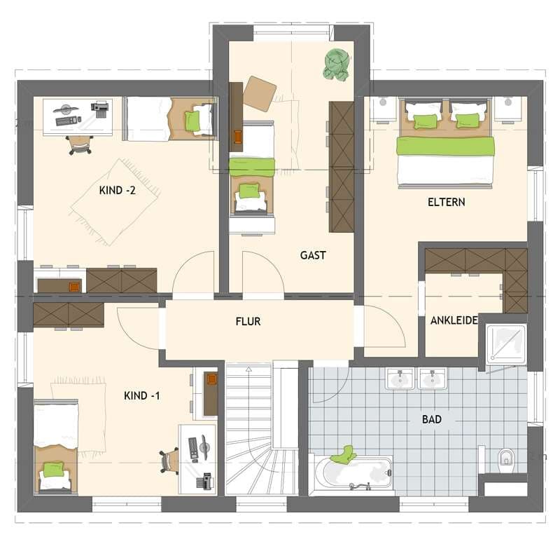 Grundriss Dachgeschoss - Frei geplant