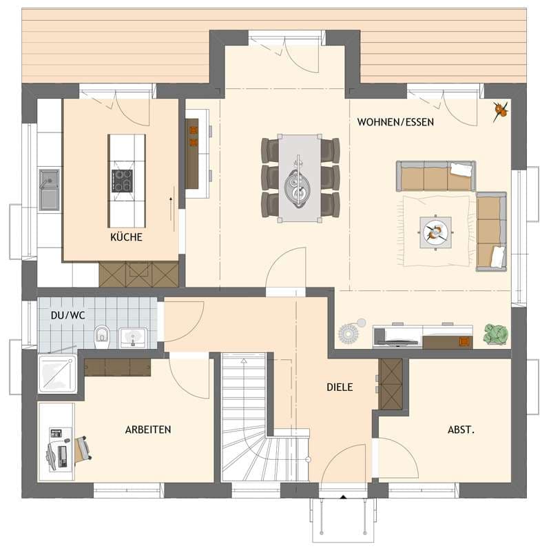 Grundriss Erdgeschoss - Frei geplant
