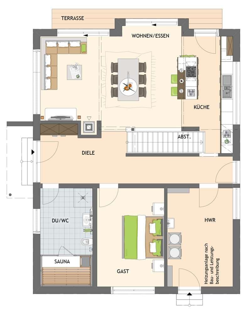 Grundriss Erdgeschoss - Frei geplant