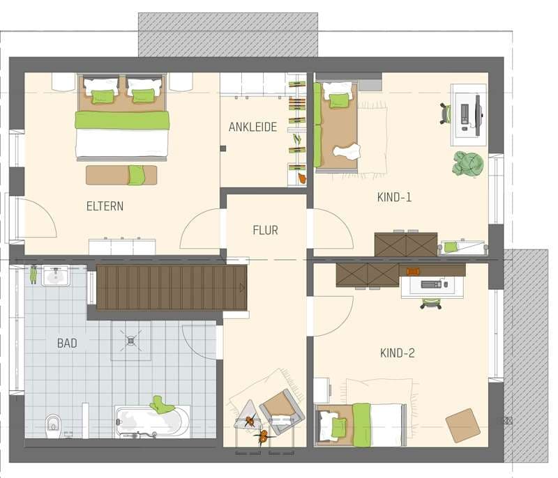 Grundriss Dachgeschoss - Frei geplant