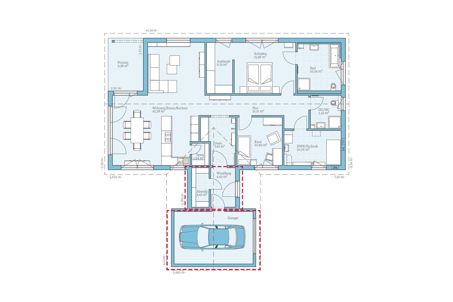 Hanse Haus Bungalow 127 Chemnitz: Grundriss