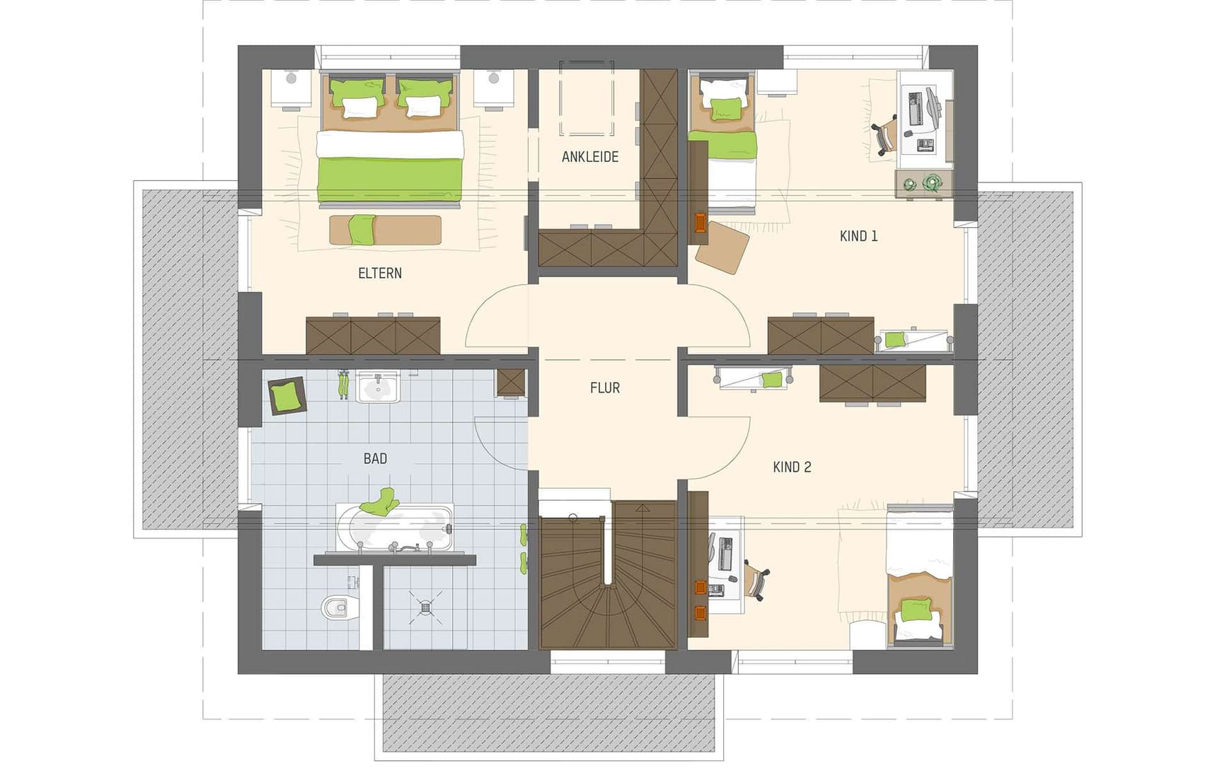 Grundriss Dachgeschoss - Musterhaus Muenchen MEDLEY 3.0