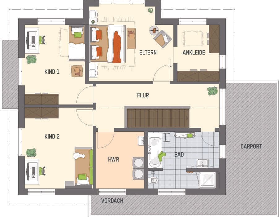Grundriss Dachgeschoss - Musterhaus Bad Vilbel SENTO