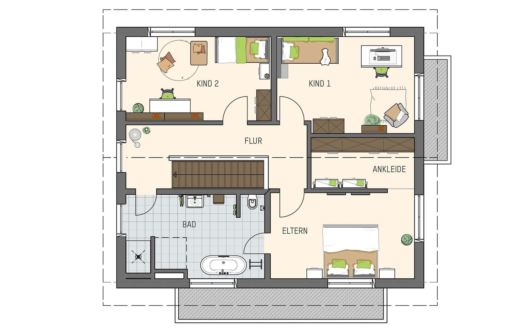 Grundriss Dachgeschoss - Musterhaus Frankenberg SENTO