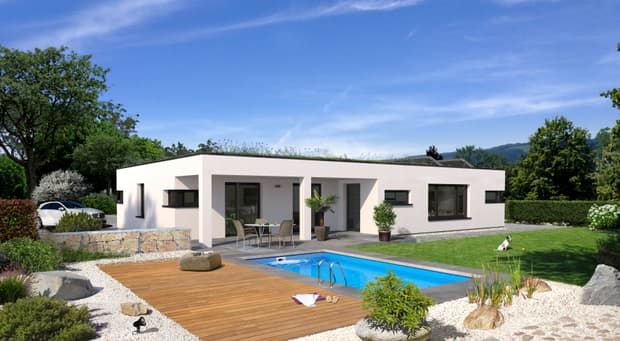 Energieeffizientes STREIF Haus auf einer Ebene