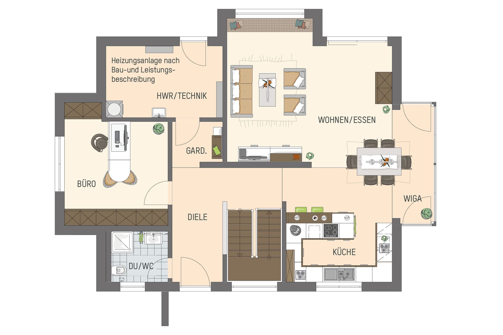 Grundriss Erdgeschoss - Musterhaus Mannheim MEDLEY 3.0
