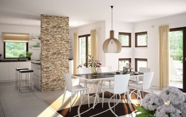 Stadtvilla von RENSCH-HAUS. Wohn-Essbereich.