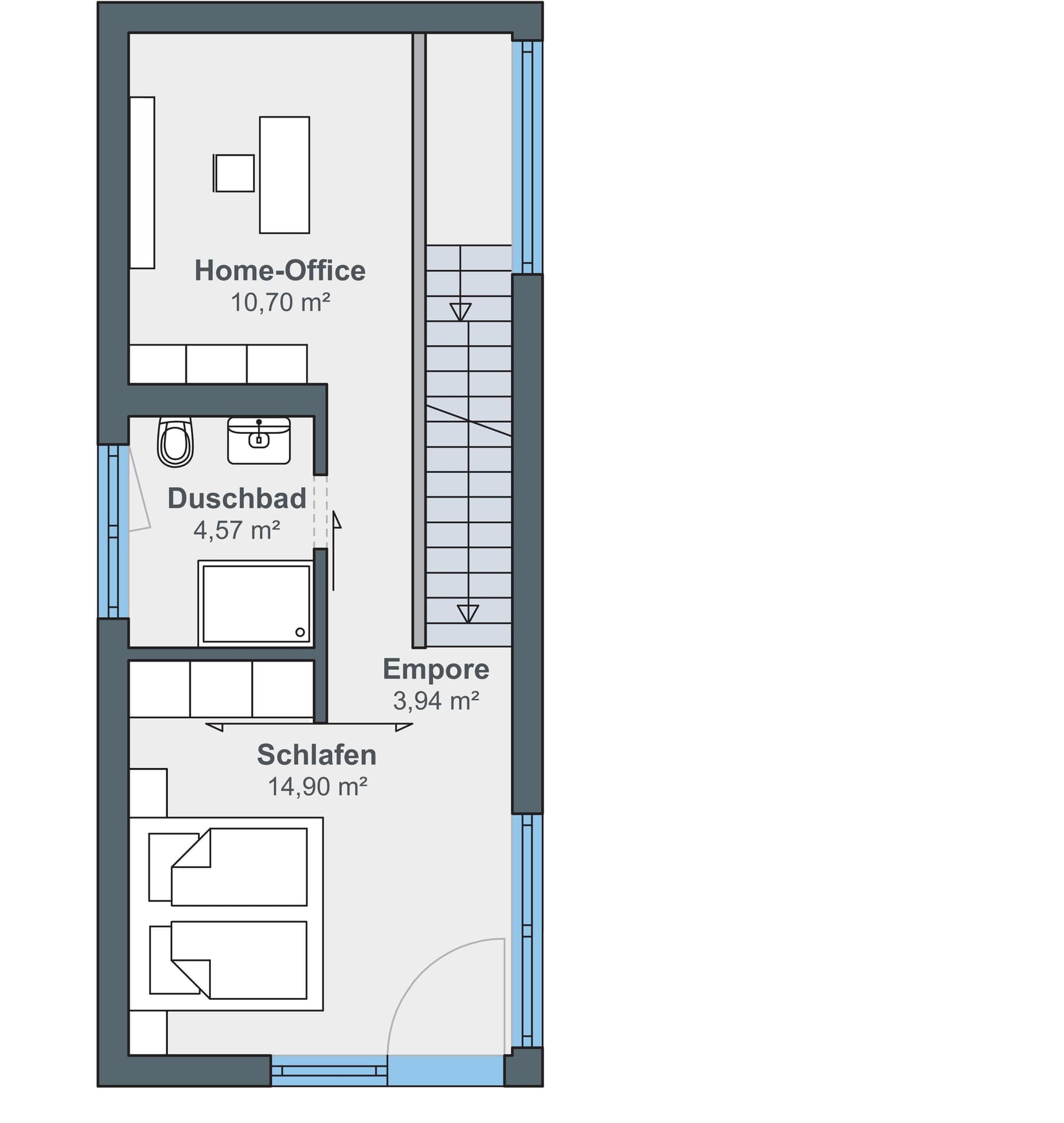 Grundriss Obergeschoss OPTION zweigeschossig