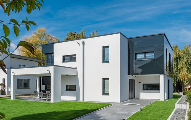 Einfamilienhaus von RENSCH-HAUS. Musterhaus San Diego. Eingangsbereich.