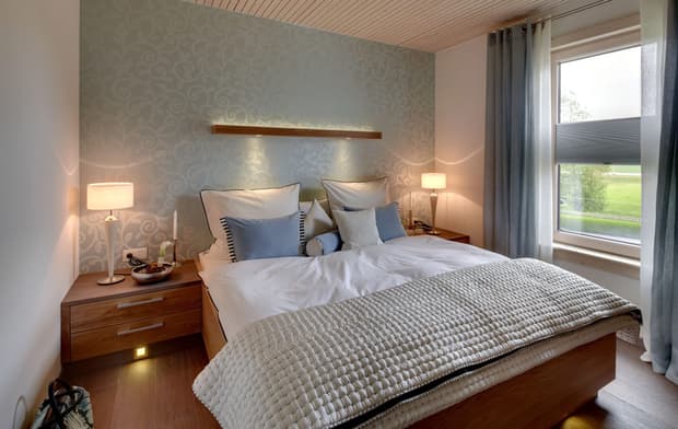 Musterhauspark Sonnleitner Ortenburg, Functionality, Holzhaus mit Schiebeelementen, Plus-Energie-Haus, Schlafzimmer