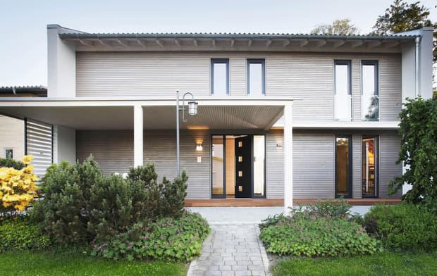 Musterhauspark Sonnleitner Ortenburg, Functionality, Holzhaus mit Schiebeelementen, Plus-Energie-Haus