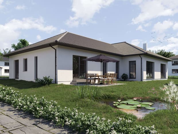 Bungalow mit Walmdach