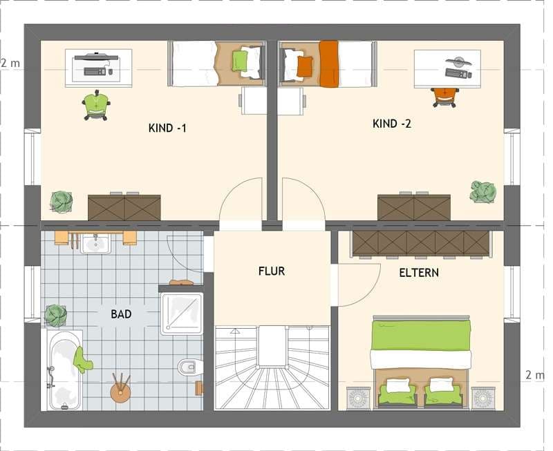 Grundriss Dachgeschoss - UNO 2.0 201 A S180