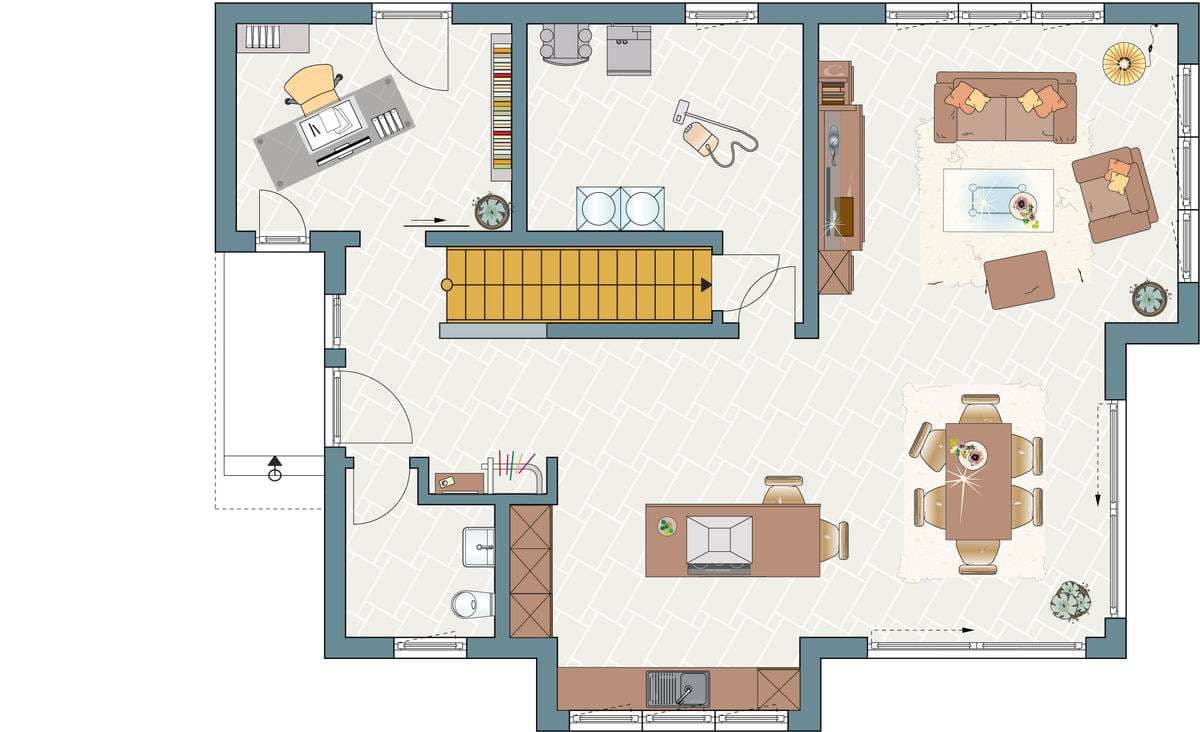 Grundriss Erdgeschoss - Musterhaus Frankfurt NEO 312