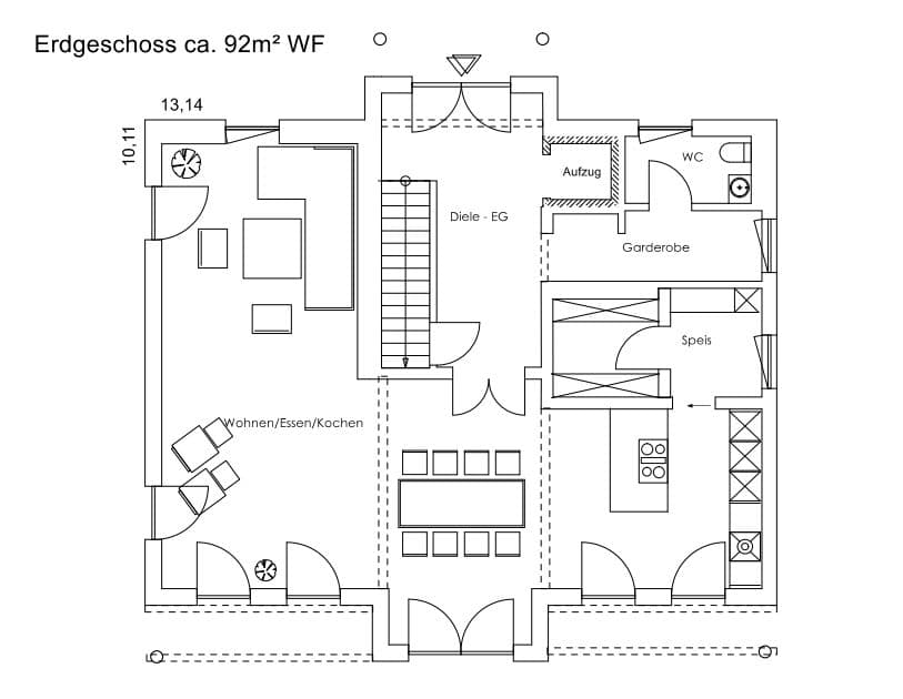 Erdgeschoss Haus Albaching