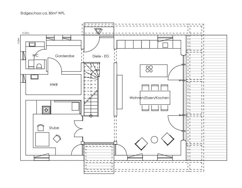 Erdgeschoss Musterhaus Liesl
