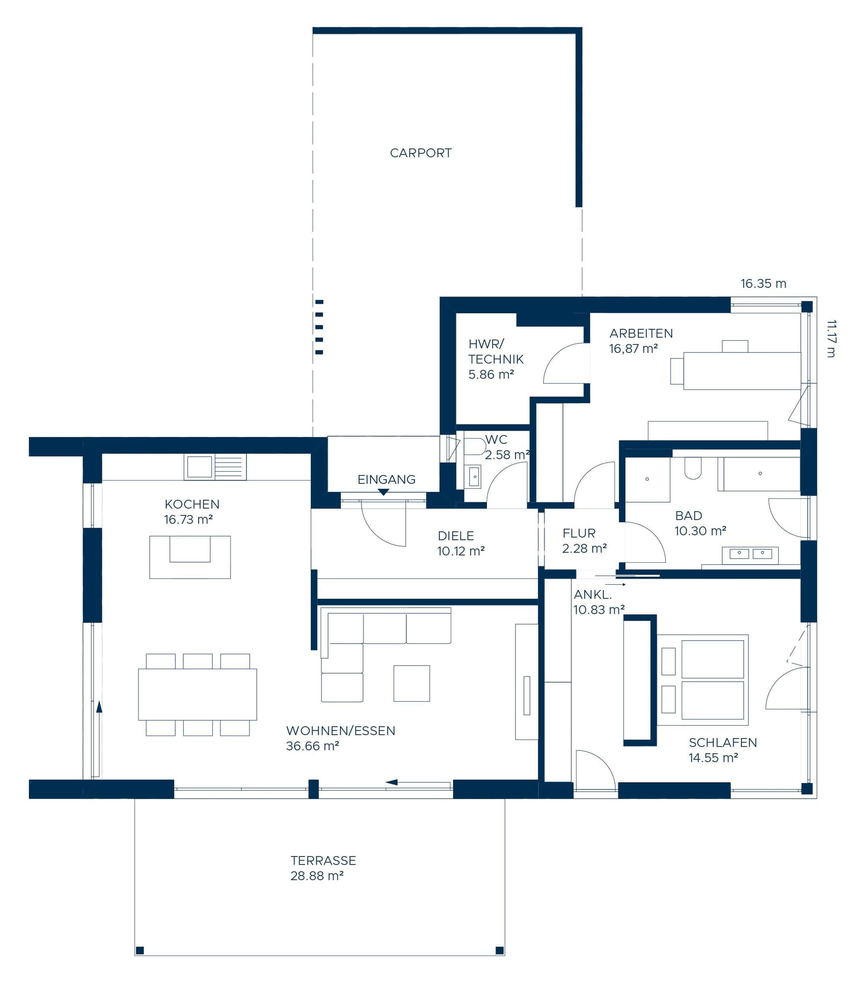 KAMPA Concept 01 Bungalow Grundriss
