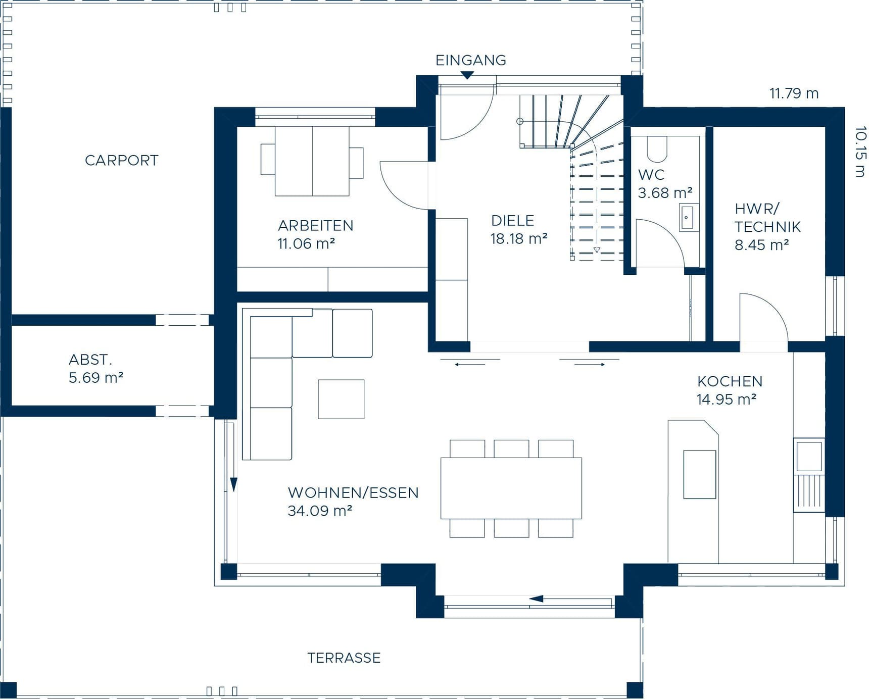 KAMPA Concept 02 Einfamilienhaus Erdgeschoss Grundriss