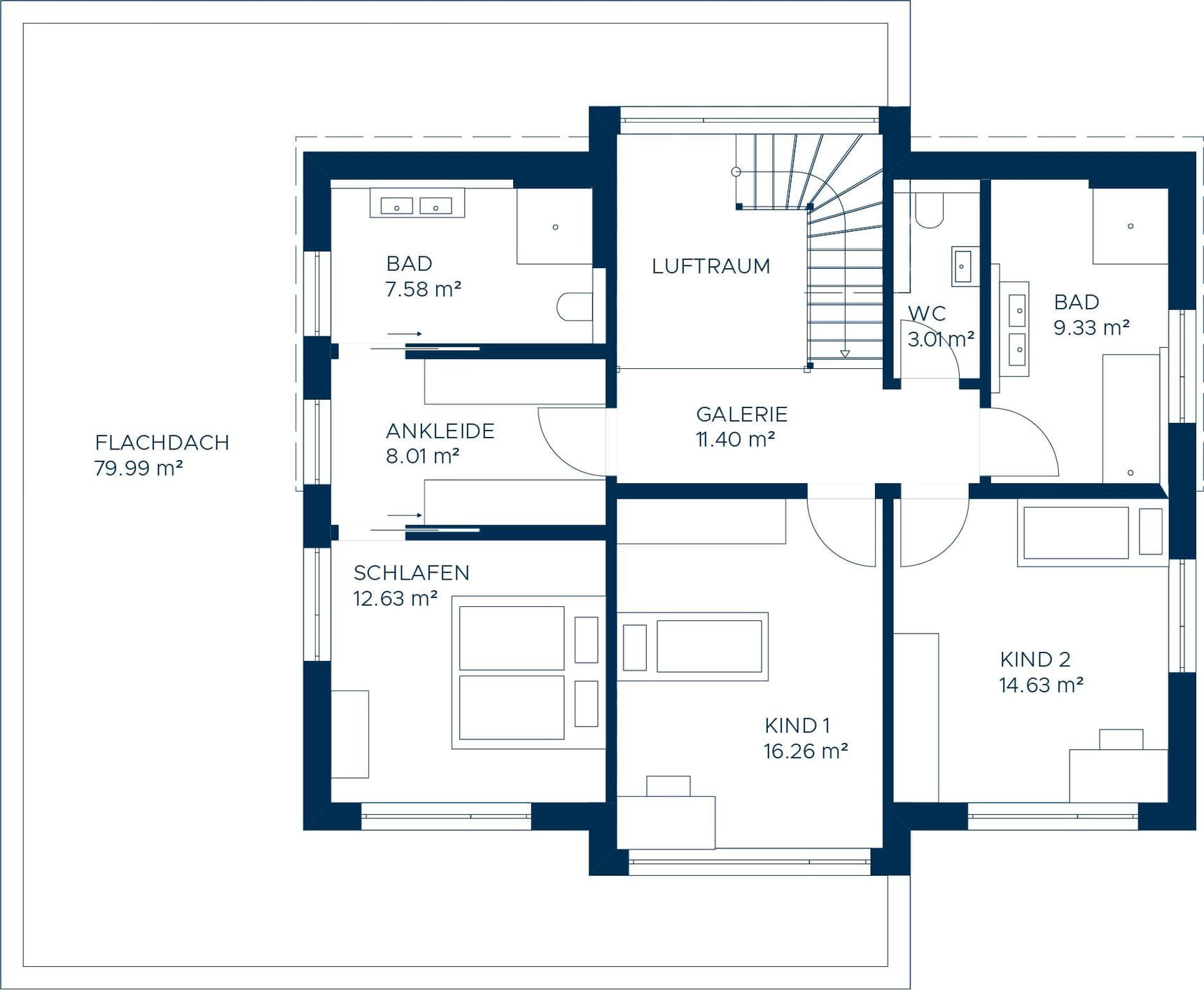 Kampa Concept 02 Einfamilienhaus Obergeschoss Grundriss