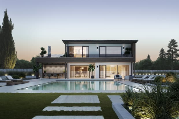 Modernes Einfamilienhaus mit großzügigem Garten und Pool