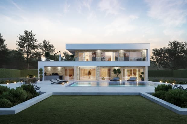 Modernes Einfamilienhaus mit Garten und Pool