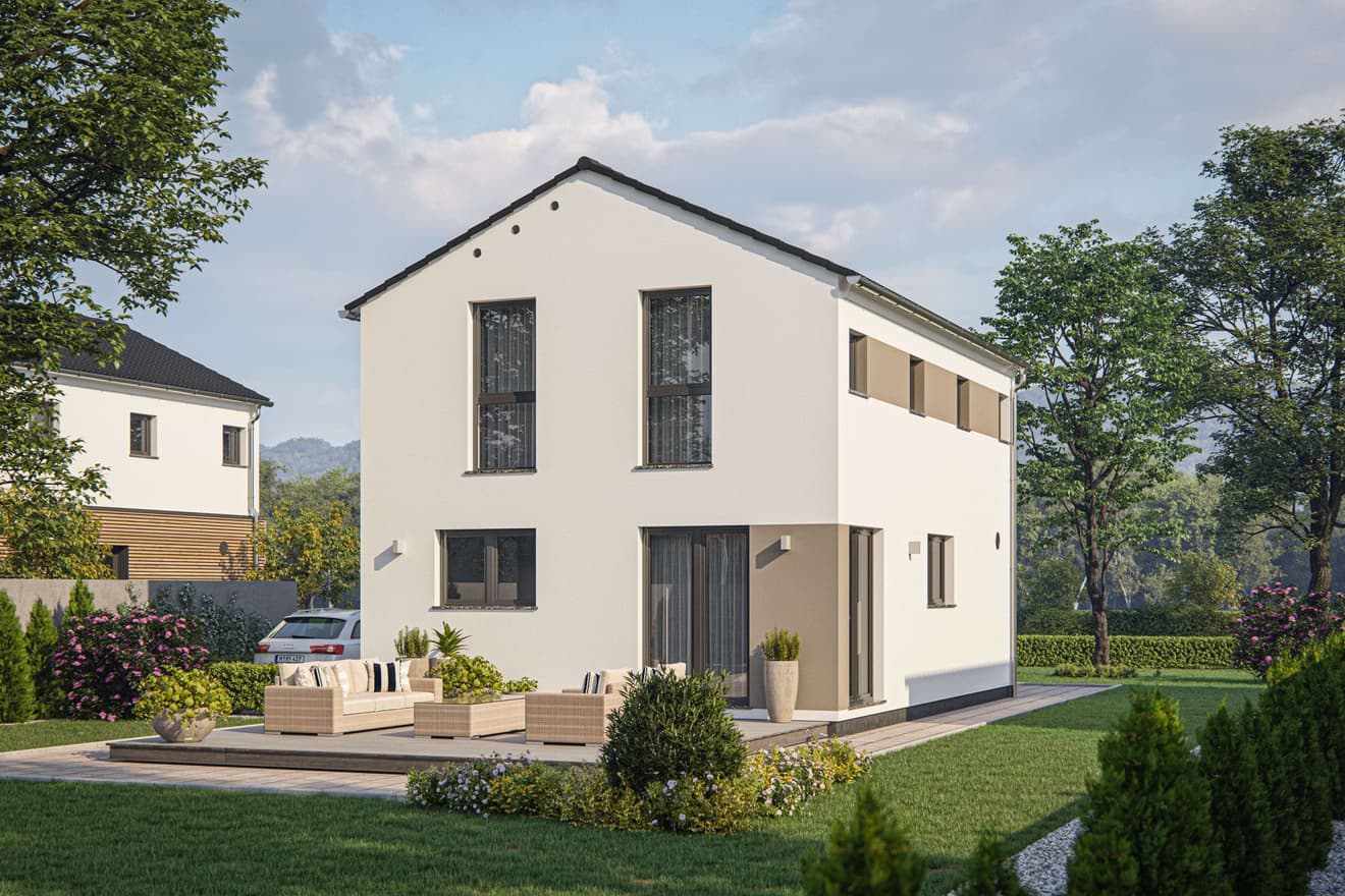 Einfamilienhaus mit Satteldach und Terrasse
