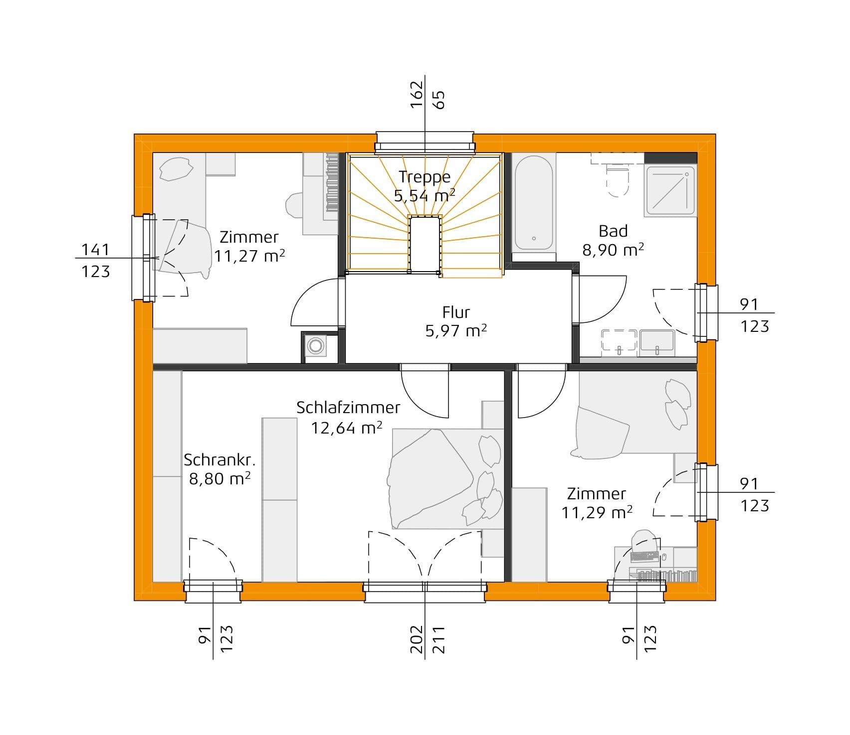 HARTL HAUS Trend 129 W Obergeschoss