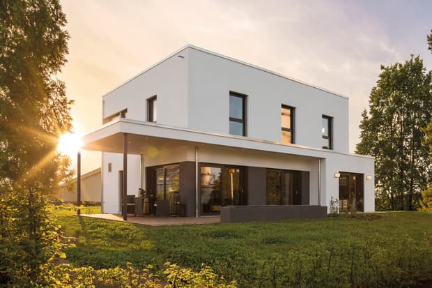 FingerHaus ALTERO Musterhaus Gartenansicht