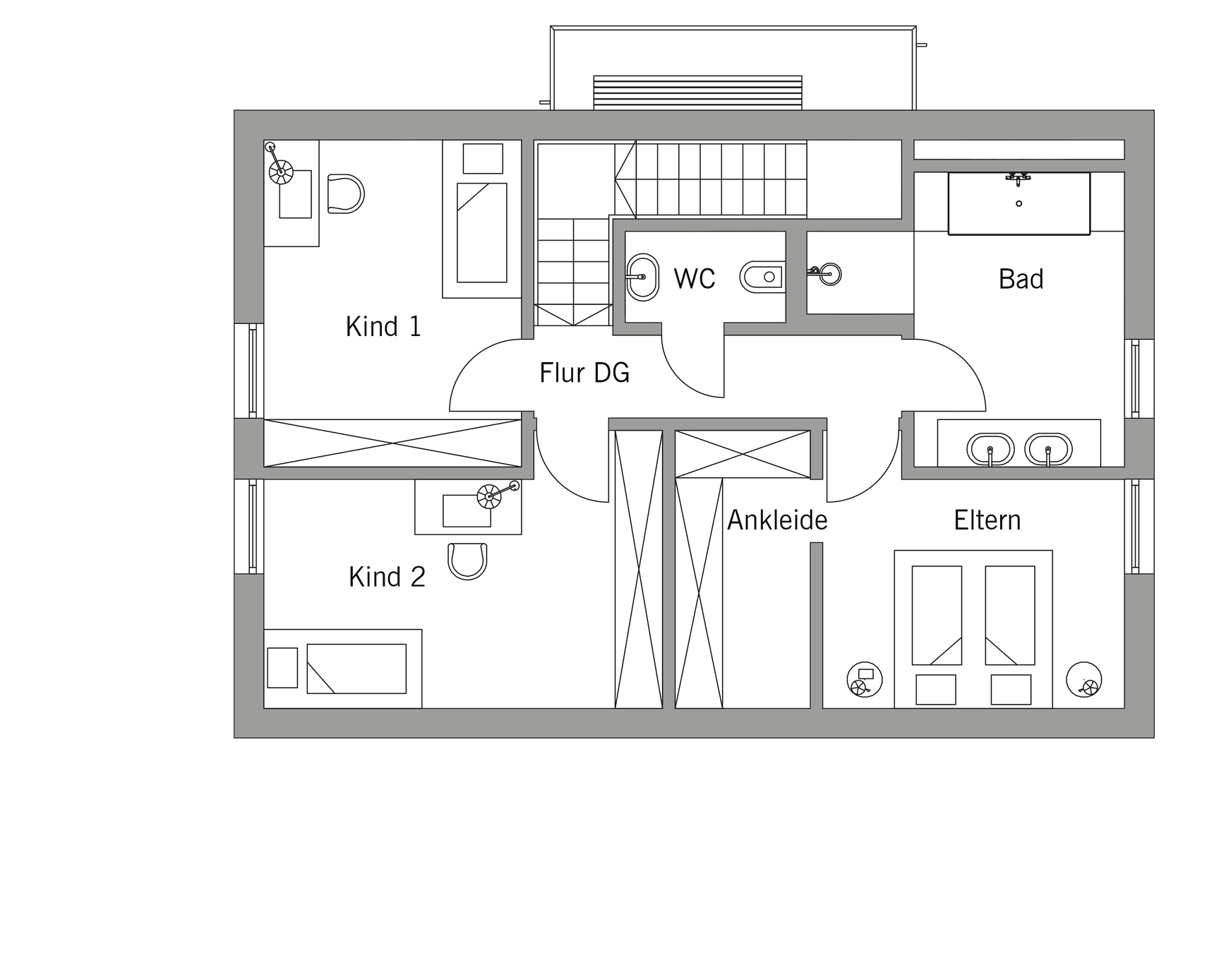 Baufritz Jubiläumshaus Grundriss Dachgeschoss