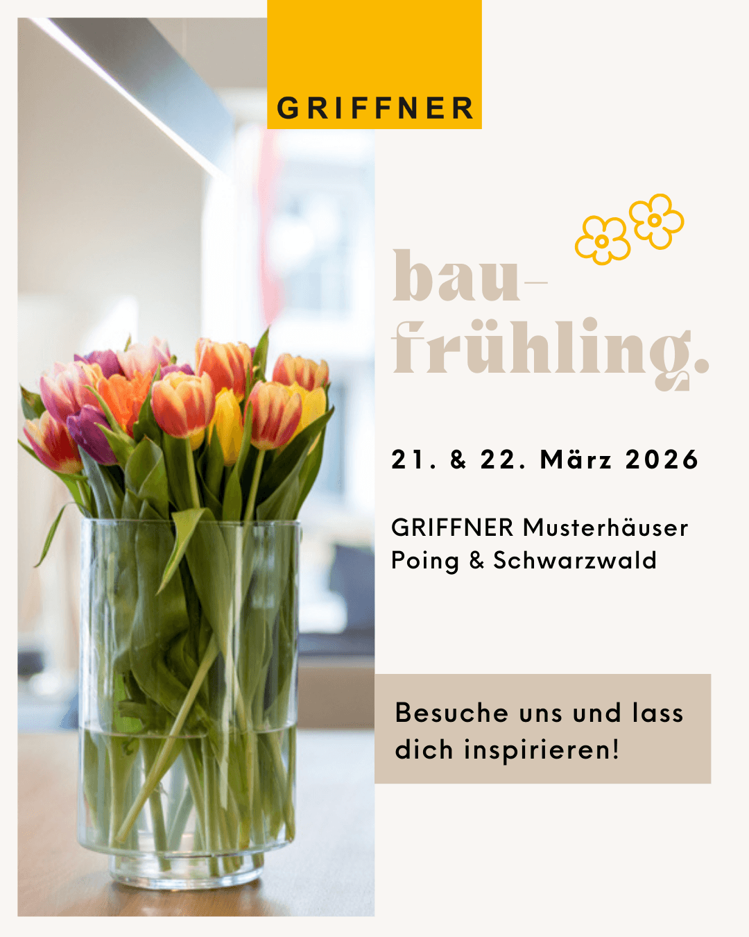 Baufrühling in den GRIFFNER Musterhäusern in Poing und im Schwarzwald