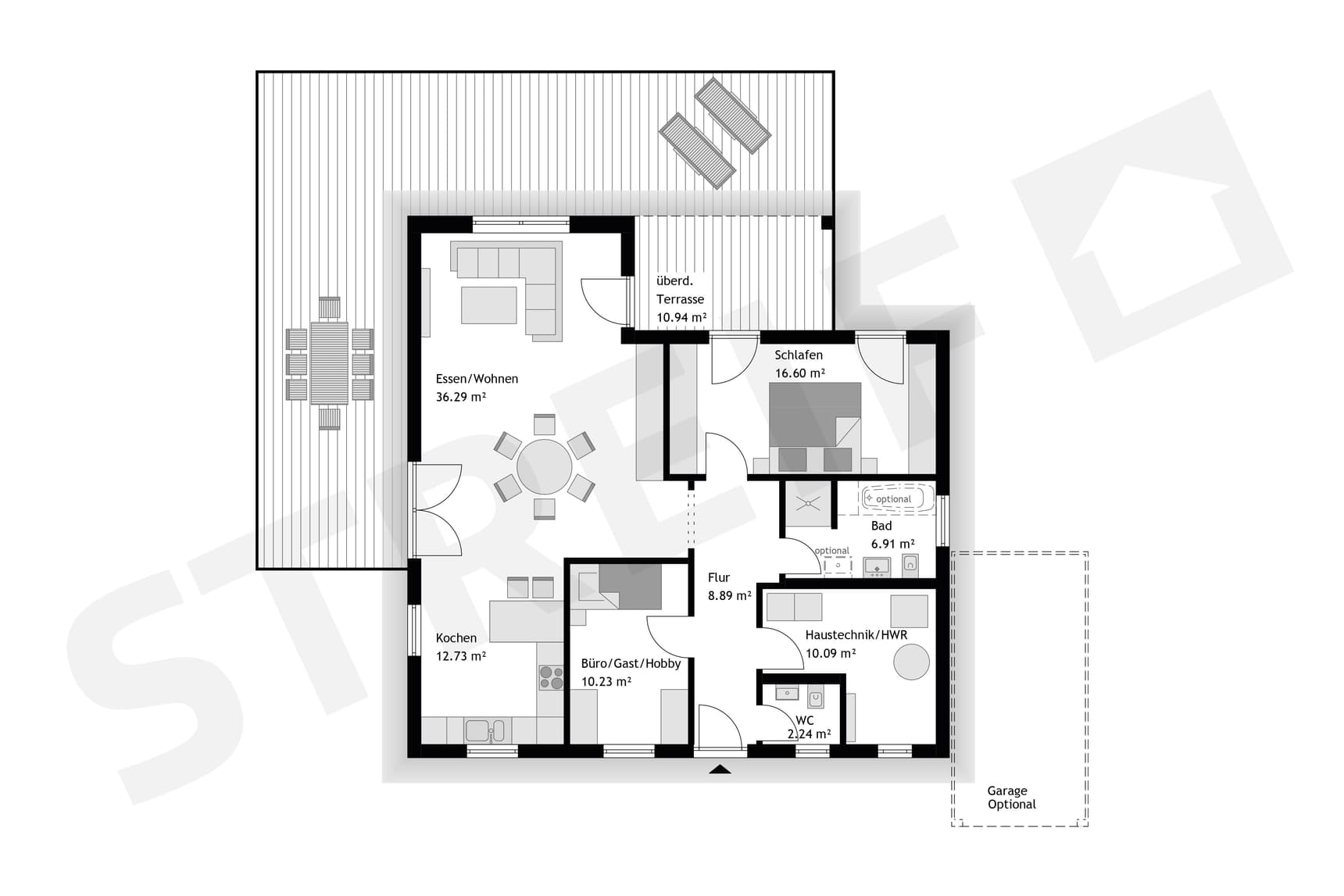 Grundriss von Behaglicher Winkelbungalow