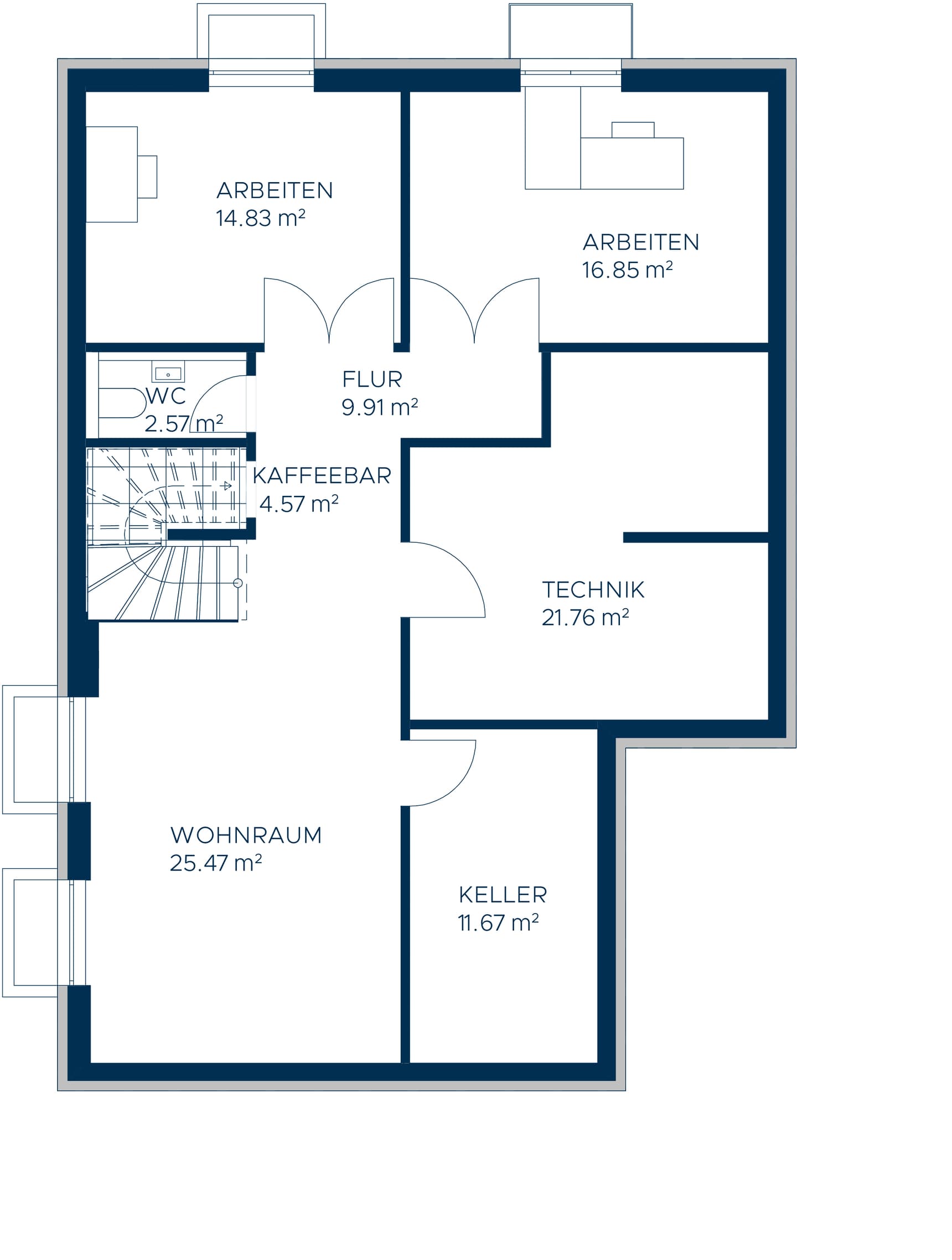 Grundriss KG Musterhaus Poing