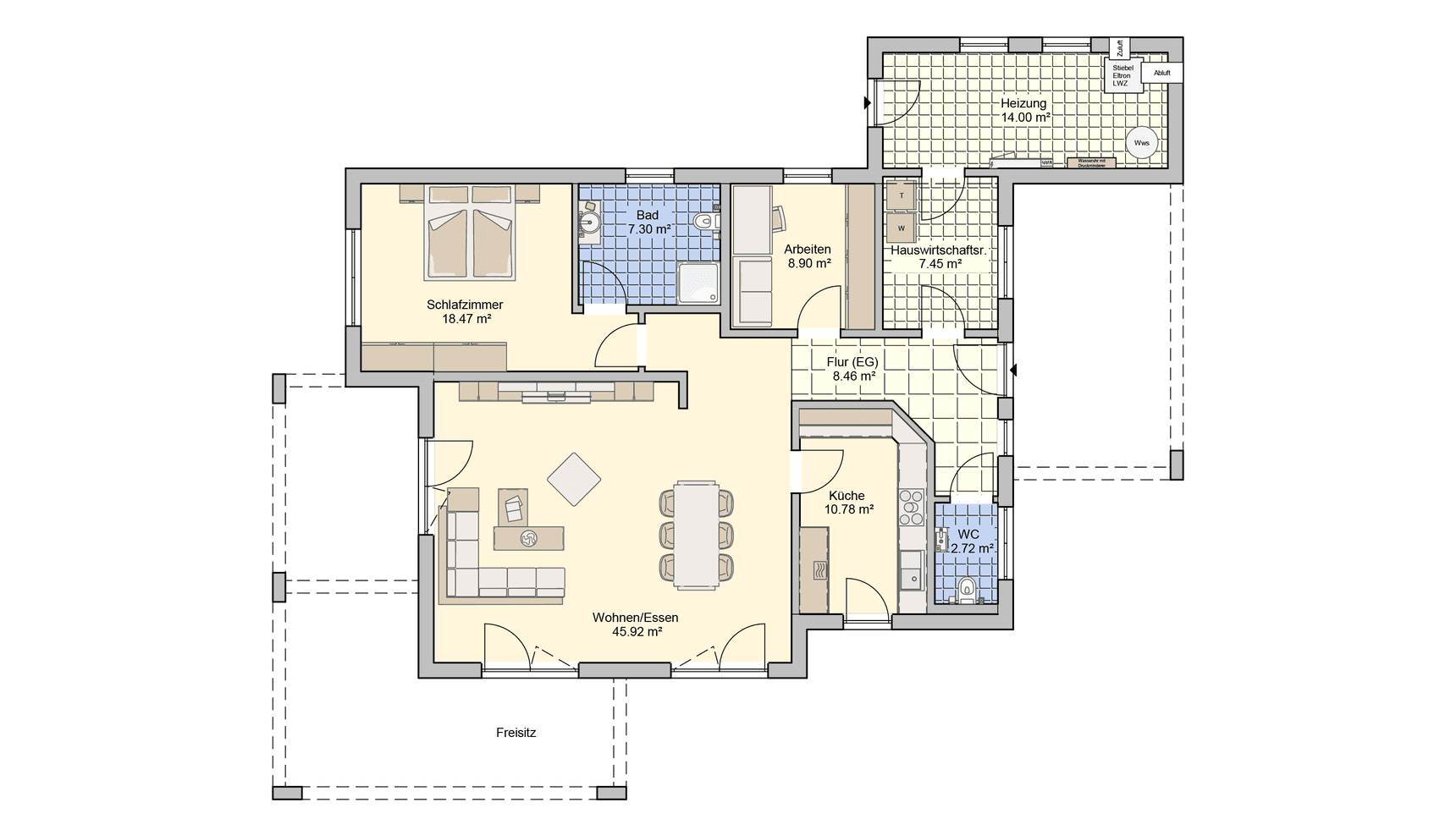 Grundriss Bungalow Nivelo