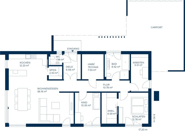 KAMPA Concept 06 Bungalow Grundriss Erdgeschoss