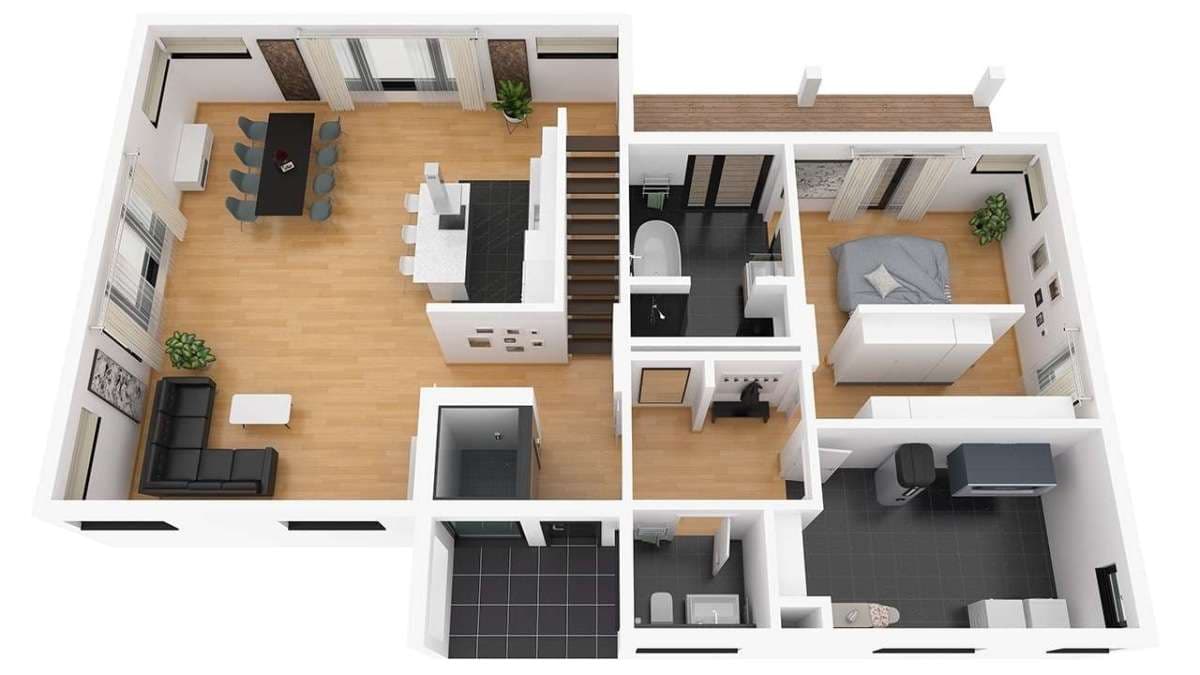 Grundriss eines Stadtvilla