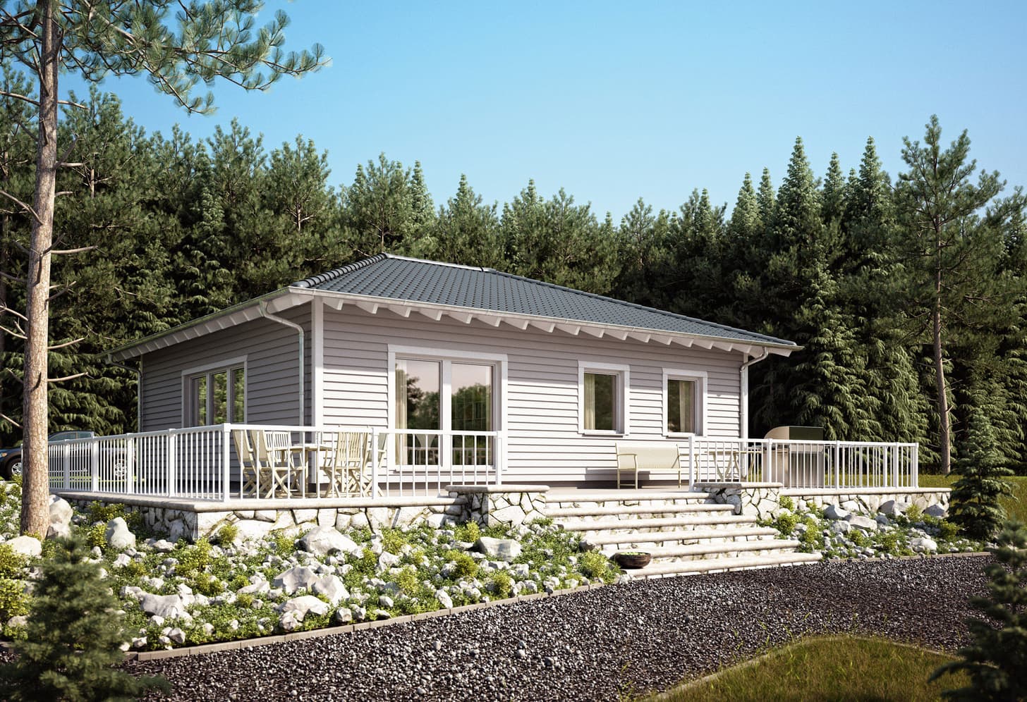 Schwörer-Bungalow mit Holzfassade 