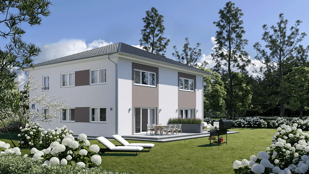 Hausansicht Duett 125 Garten