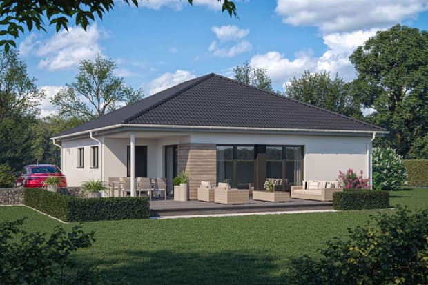 Einfamilienhaus von RENSCH-HAUS. Kreta. Terrassenansicht.