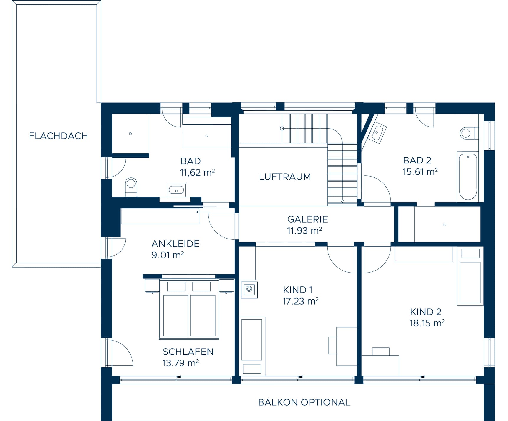 Grundriss OG Musterhaus Waldhausen