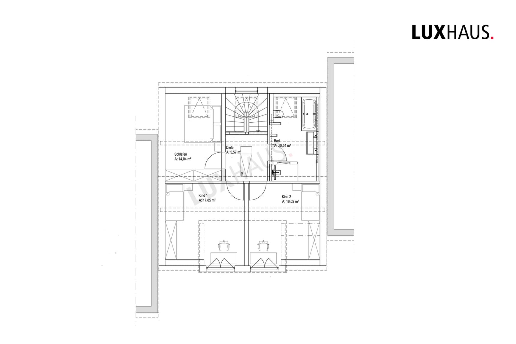 Grundriss DG LUXHAUS Satteldach Klassik 137