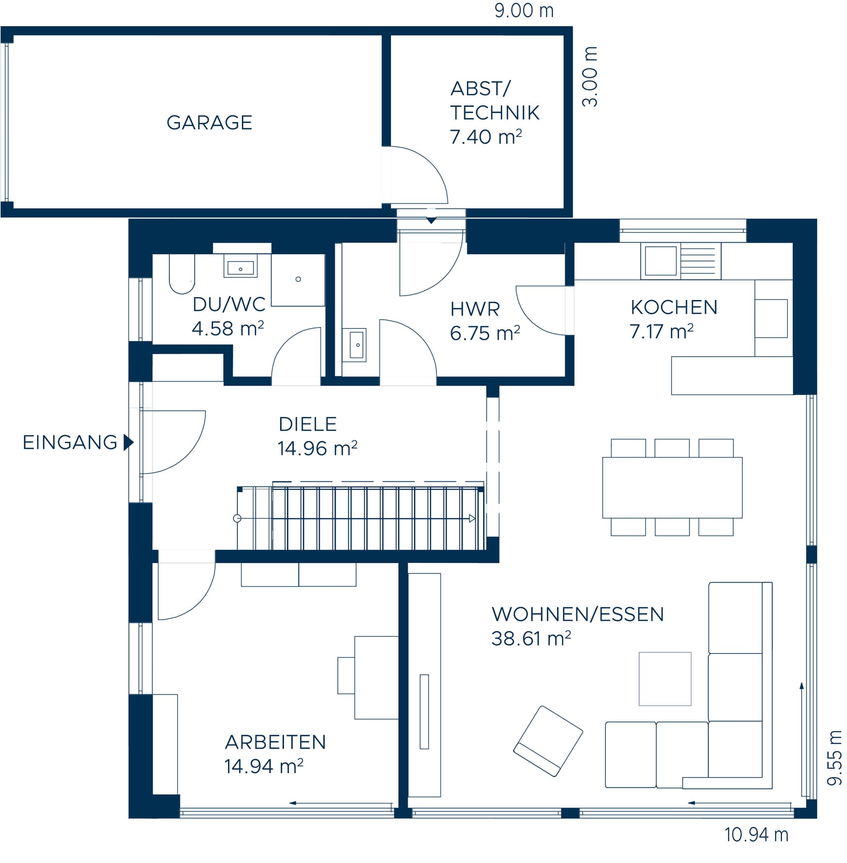 Grundriss EG Musterhaus Köln