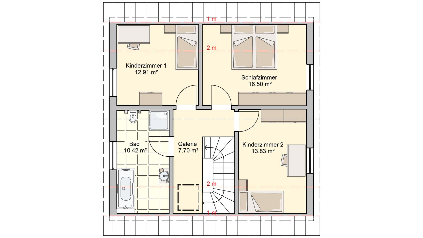 Satteldachhaus Lissabon Grundriss DG